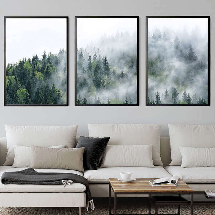 Nordic Forest Set of 3 Prints Wall Art Moncasso