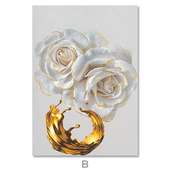 Snow Rose Set of 3 Prints Wall Art Moncasso