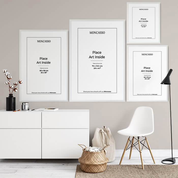 White Fine Art Frame, 70 x 100 cm Frame Moncasso