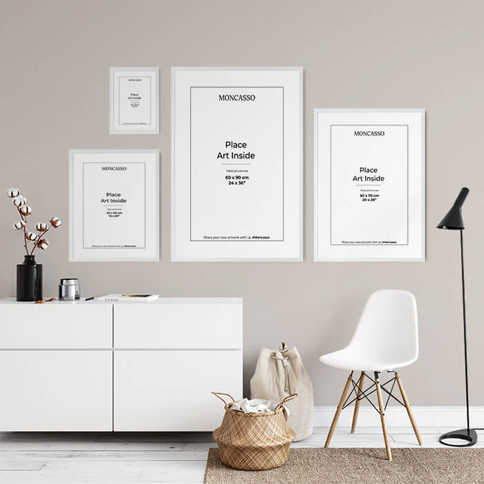 White Fine Art Frame, 40 x 50 cm Frame Moncasso