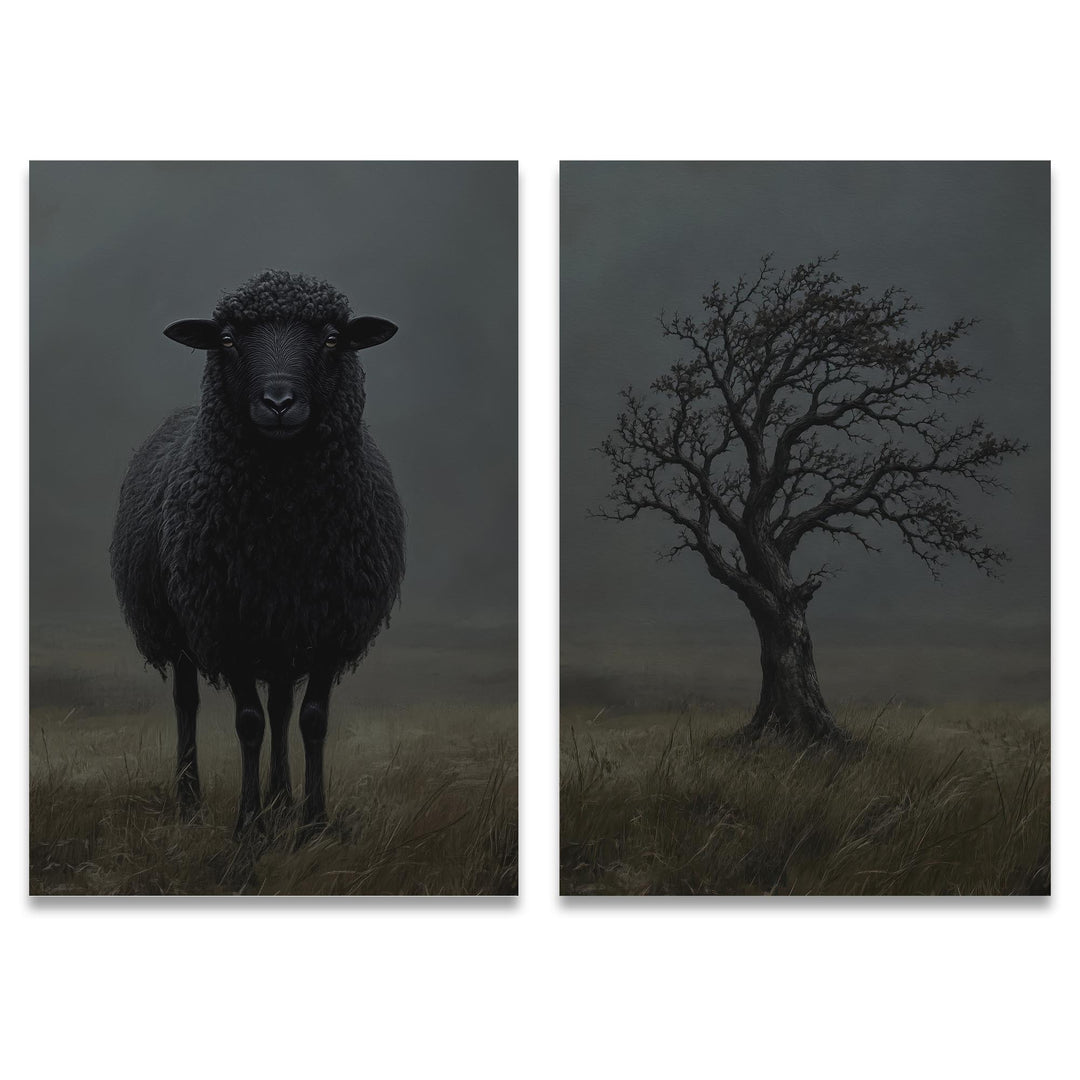 Black Sheep Set of 2 Prints Wall Art Moncasso
