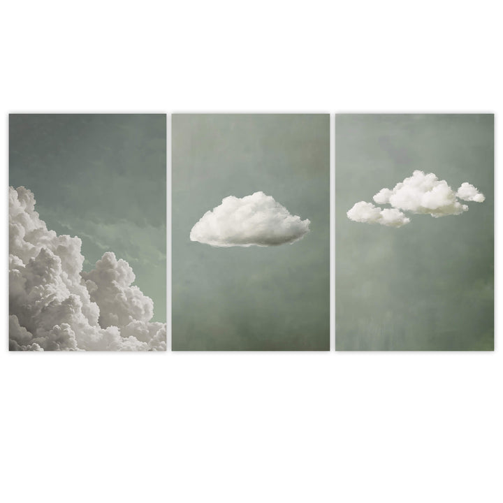 Tranquil Cloud Set of 3 Prints Wall Art Moncasso