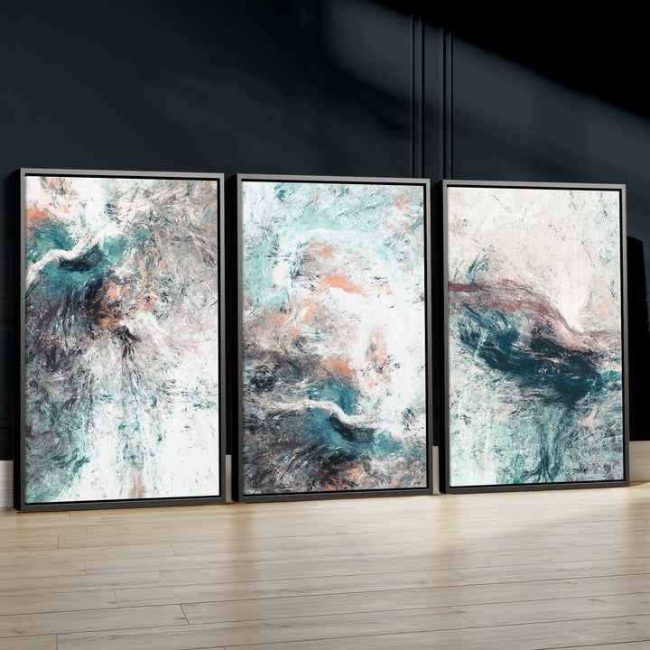 Ocean Storm Set of 3 Prints Wall Art Moncasso
