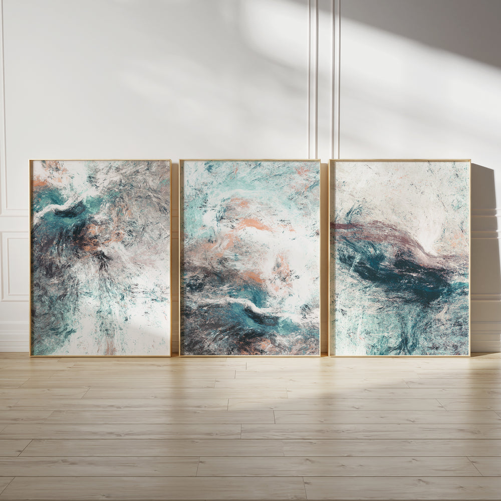 Ocean Storm Set of 3 Prints Wall Art Moncasso