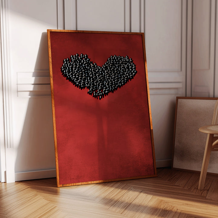 Blackbird Heart Print Wall Art Moncasso