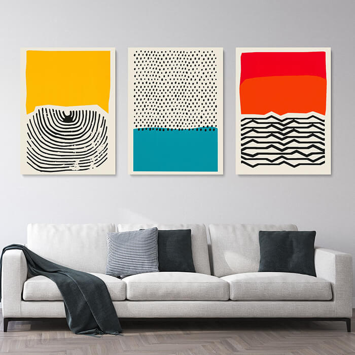 Modern Tribal Set of 3 Prints Wall Art Moncasso