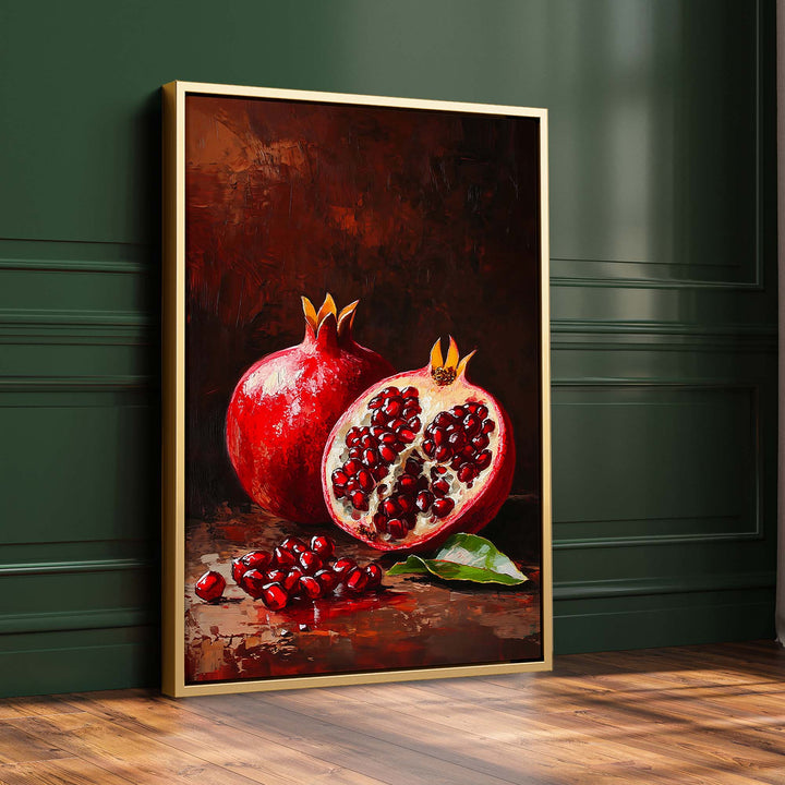 Crimson Pomegranates Print Wall Art Moncasso