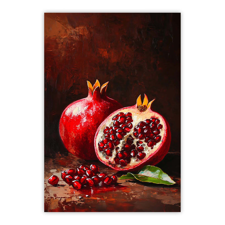 Crimson Pomegranates Print Wall Art Moncasso