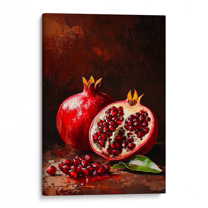 Crimson Pomegranates Print Wall Art Moncasso