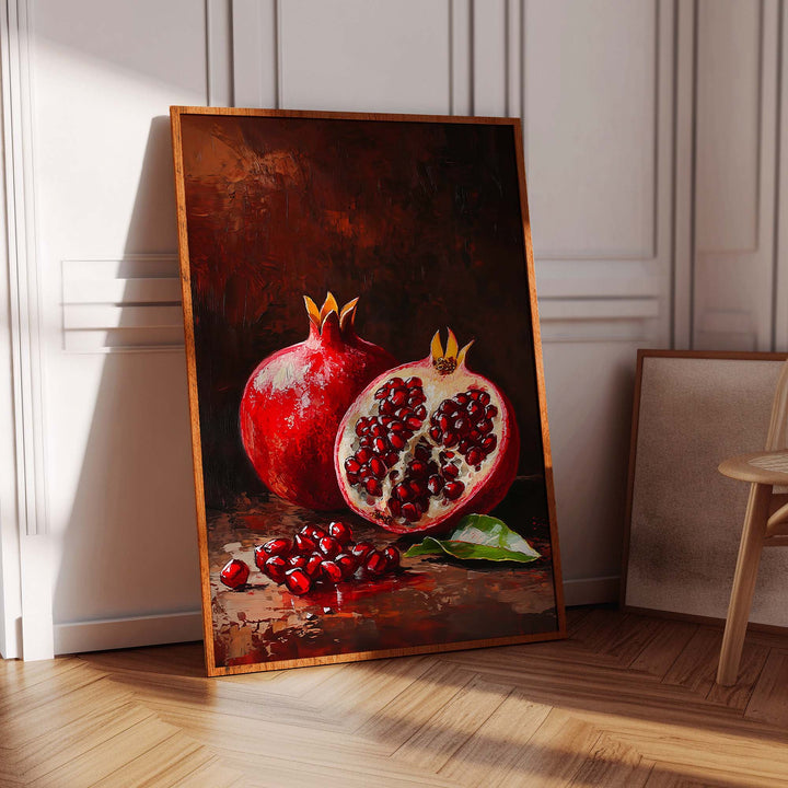 Crimson Pomegranates Print Wall Art Moncasso
