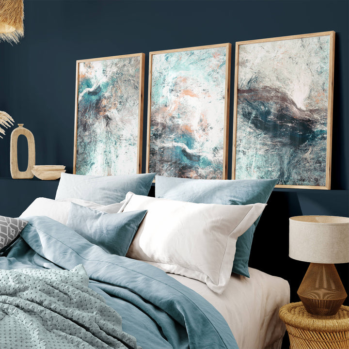 Ocean Storm Set of 3 Prints Wall Art Moncasso