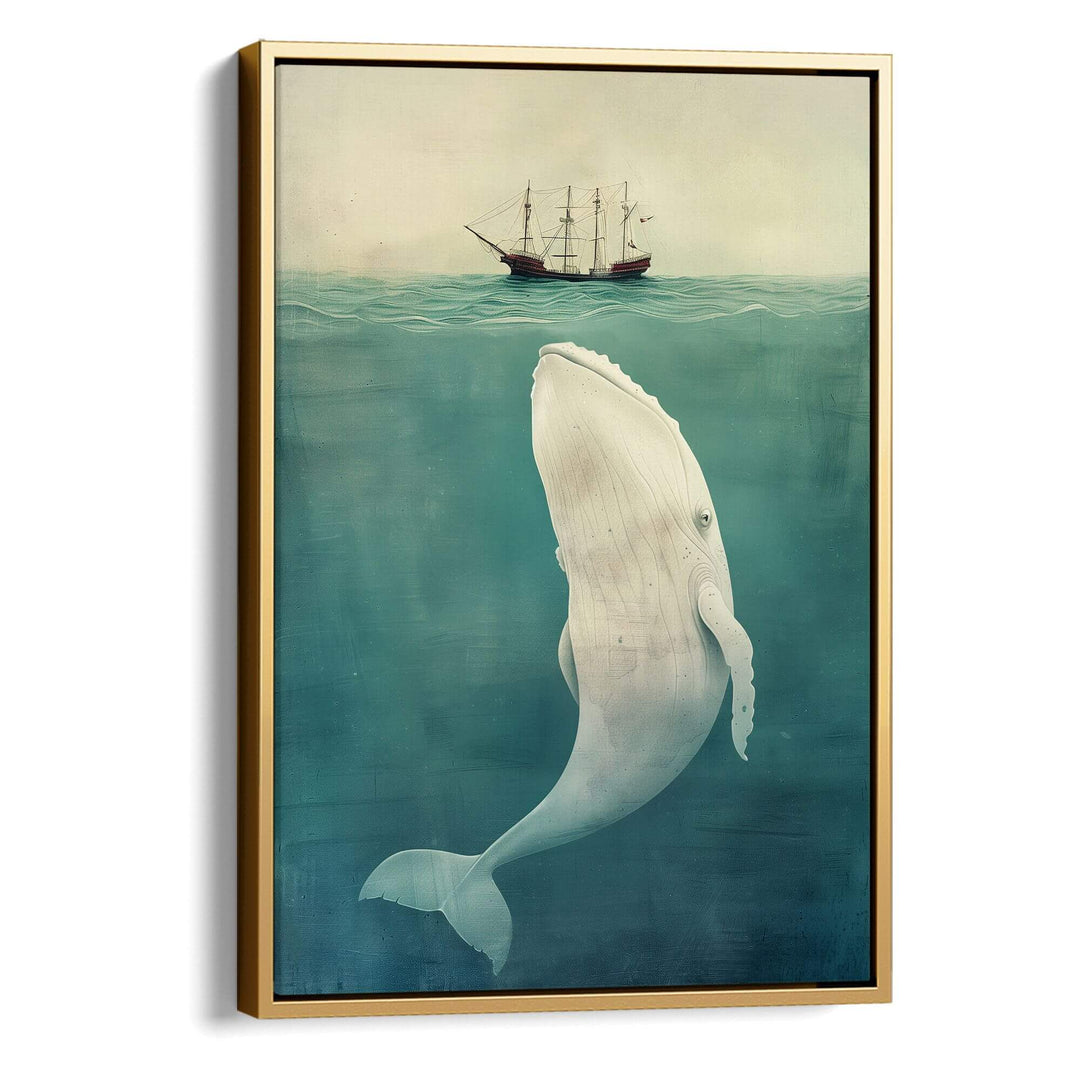 White Whale Print Wall Art Moncasso