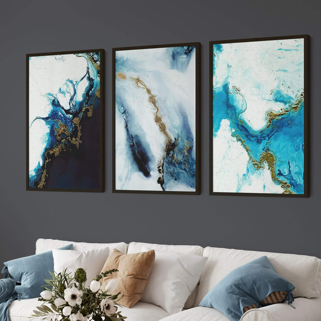 Polar Tide Set of 3 Prints Wall Art Moncasso