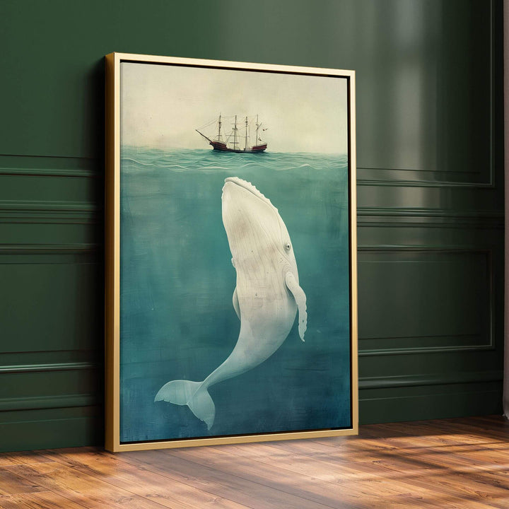 White Whale Print Wall Art Moncasso