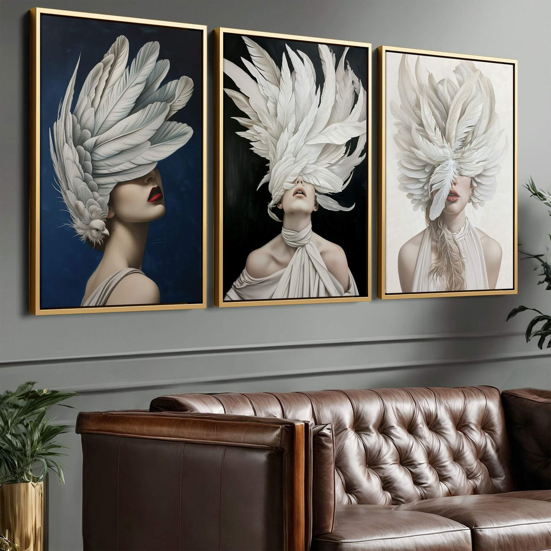 Whispers Set of 3 Prints Wall Art Moncasso