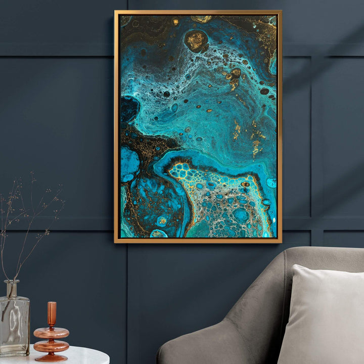 Ocean Marble Print Wall Art Moncasso