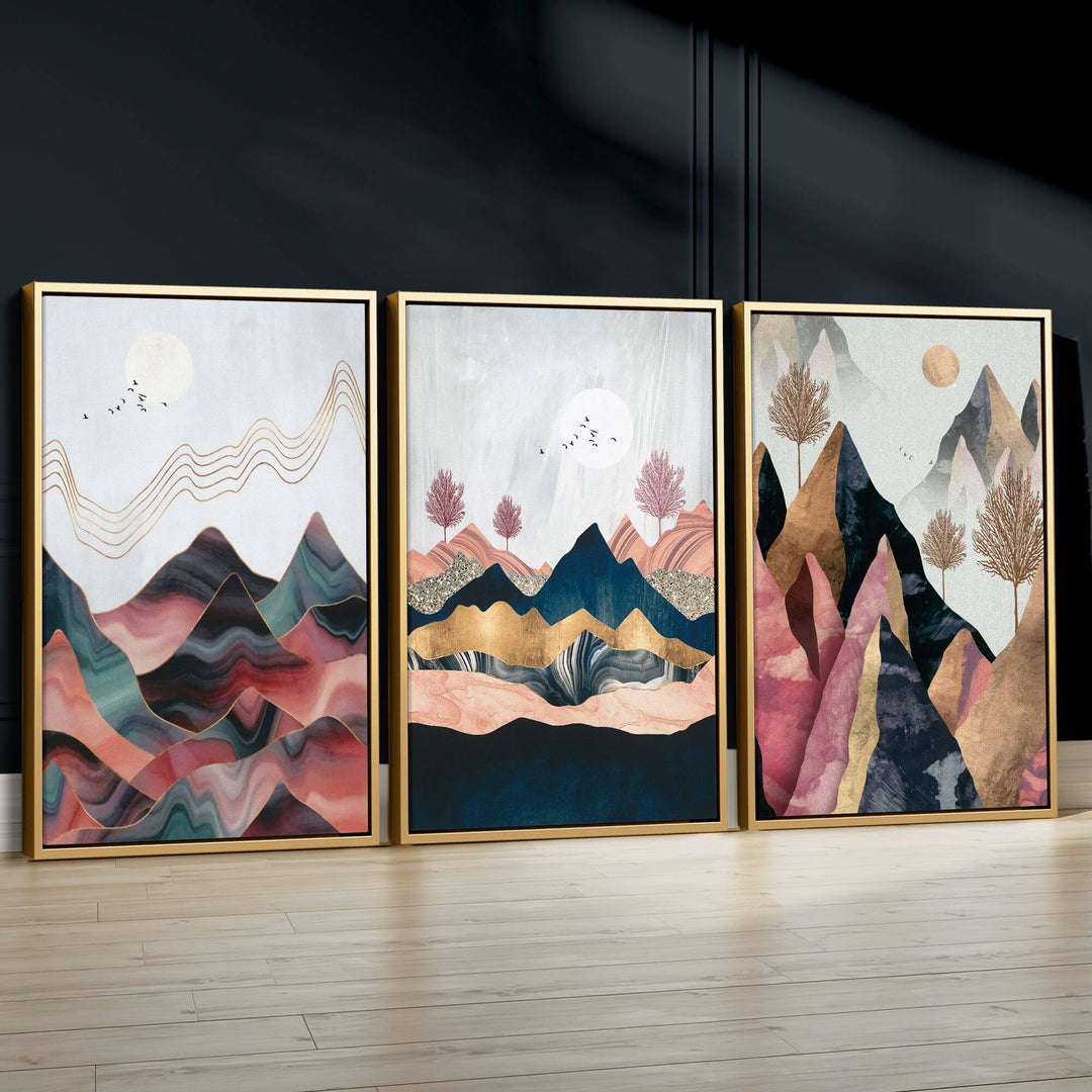 Peruvian Mountain Set of 3 Prints Wall Art Moncasso