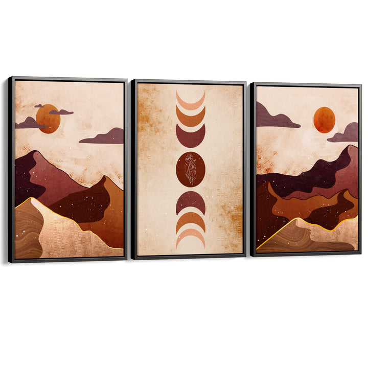 Sunset Dunes Set of 3 Prints Wall Art Moncasso