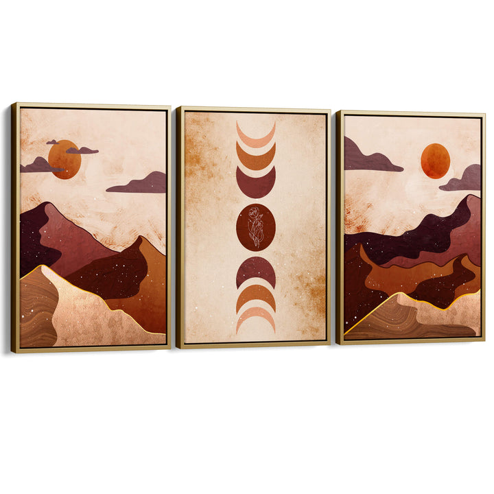 Sunset Dunes Set of 3 Prints Wall Art Moncasso