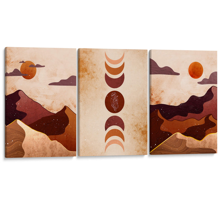 Sunset Dunes Set of 3 Prints Wall Art Moncasso