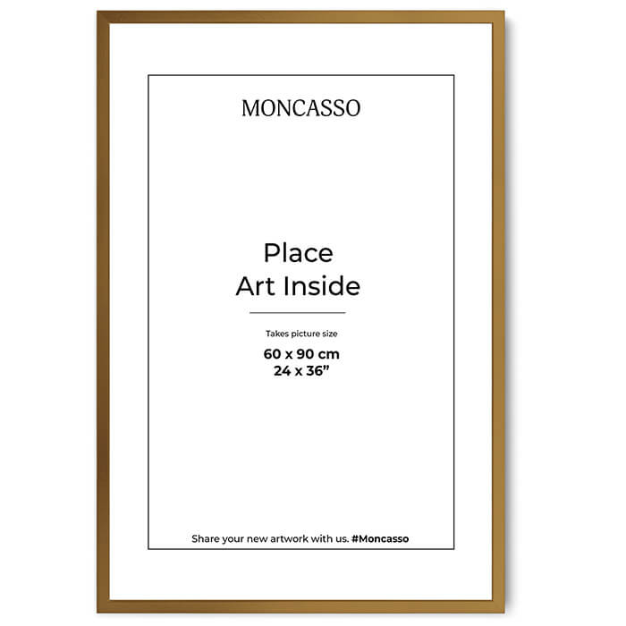 Gold Fine Art Frame, 24" x 36" in Frame Moncasso