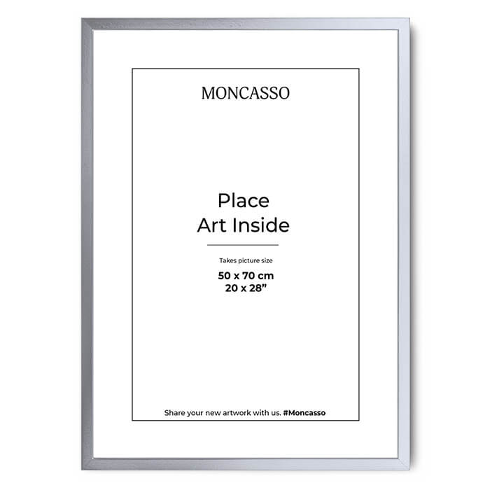 Silver Fine Art Frame, 20" x 28" in Frame Moncasso