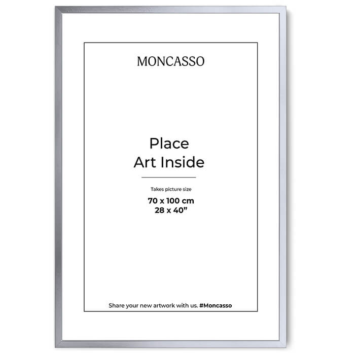 Silver Fine Art Frame, 28" x 40" in Frame Moncasso