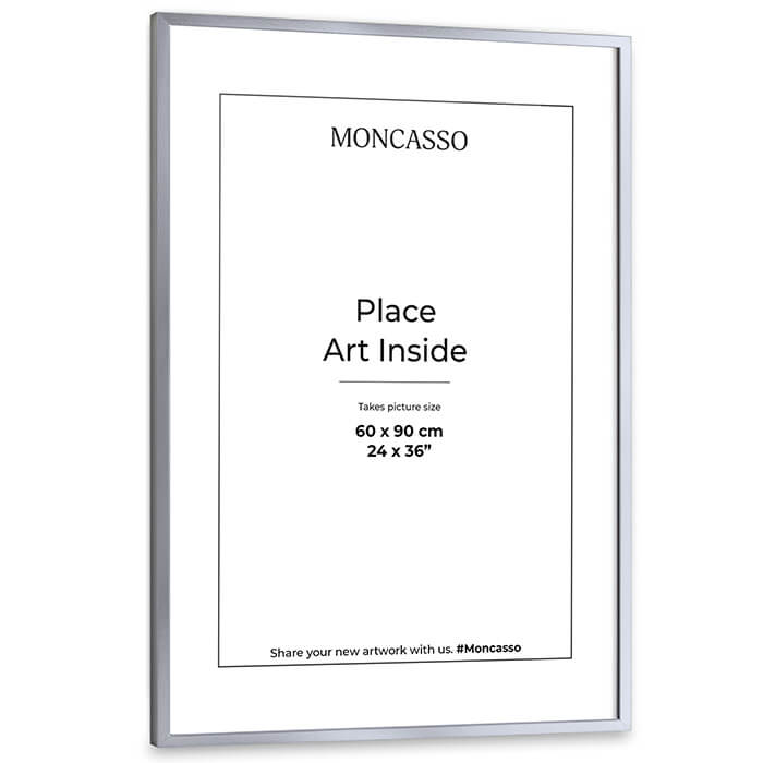 Fine Art Frame Silver 60 x 90 cm Frame Moncasso