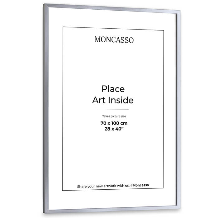 Silver Fine Art Frame, 28" x 40" in Frame Moncasso