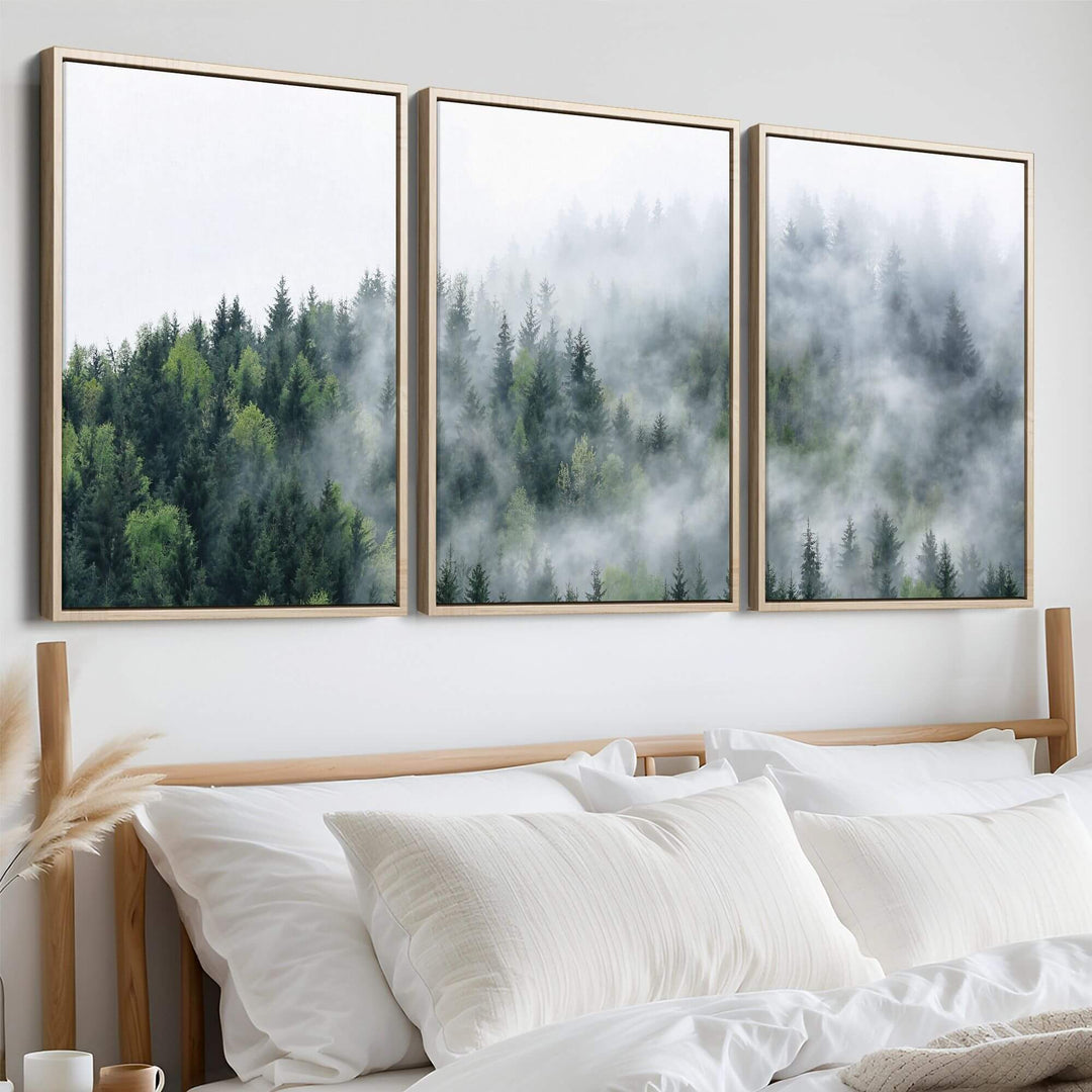 Nordic Forest Set of 3 Prints Wall Art Moncasso