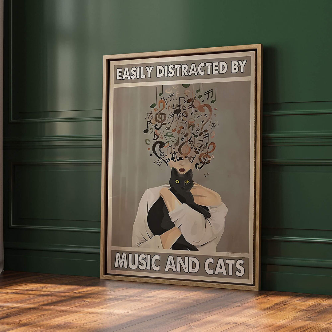 Music and Cats Print Wall Art Moncasso