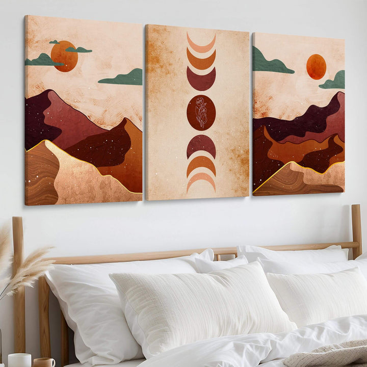 Desert Dusk Set of 3 Prints Wall Art Moncasso