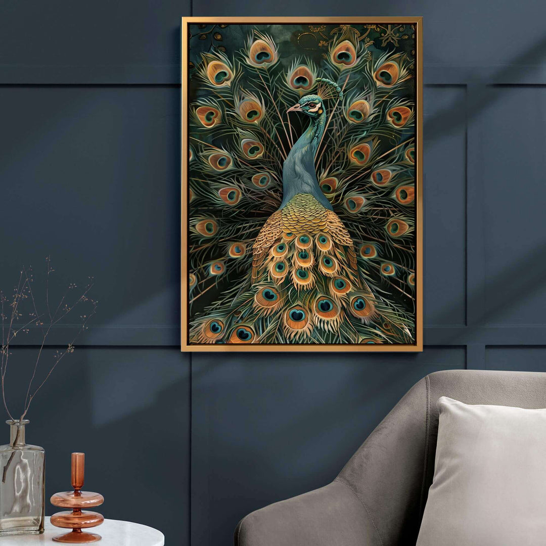 Vintage Peacock No1 Print Wall Art Moncasso