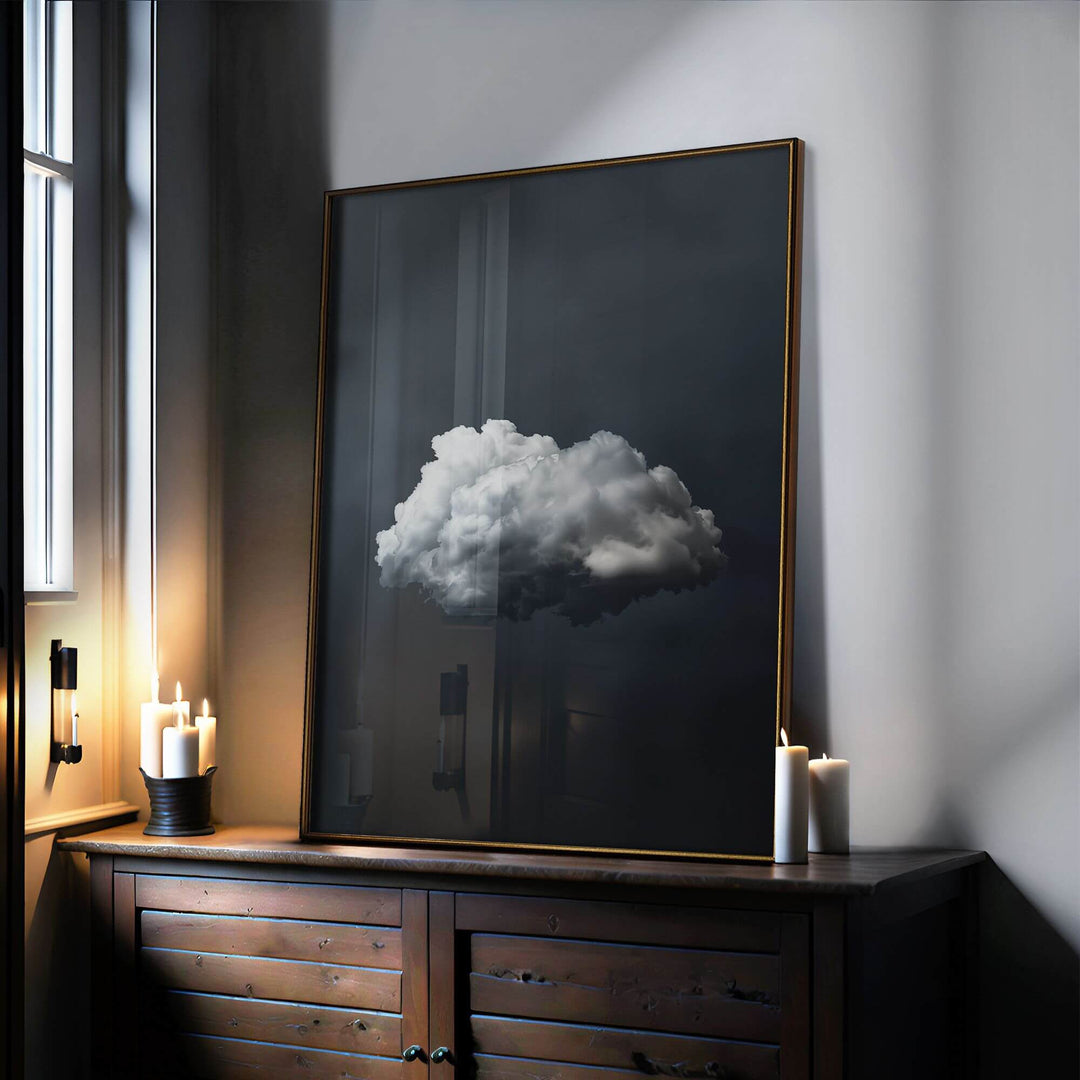 Grey Cloud Print No2 Wall Art Moncasso