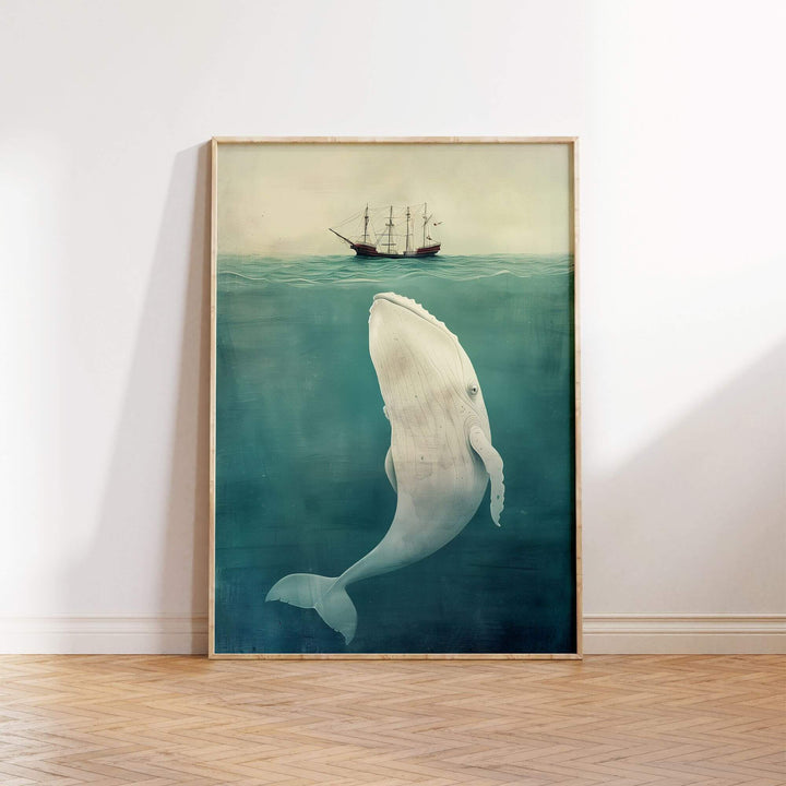 White Whale Print Wall Art Moncasso