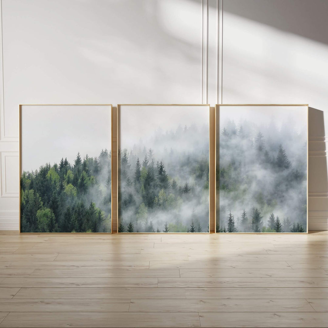 Nordic Forest Set of 3 Prints Wall Art Moncasso