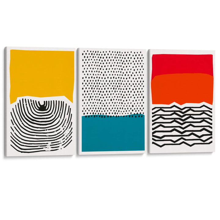 Modern Tribal Set of 3 Prints Wall Art Moncasso