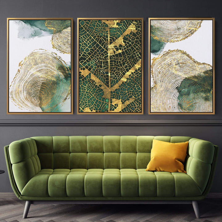 Golden Section Set of 3 Prints Wall Art Moncasso