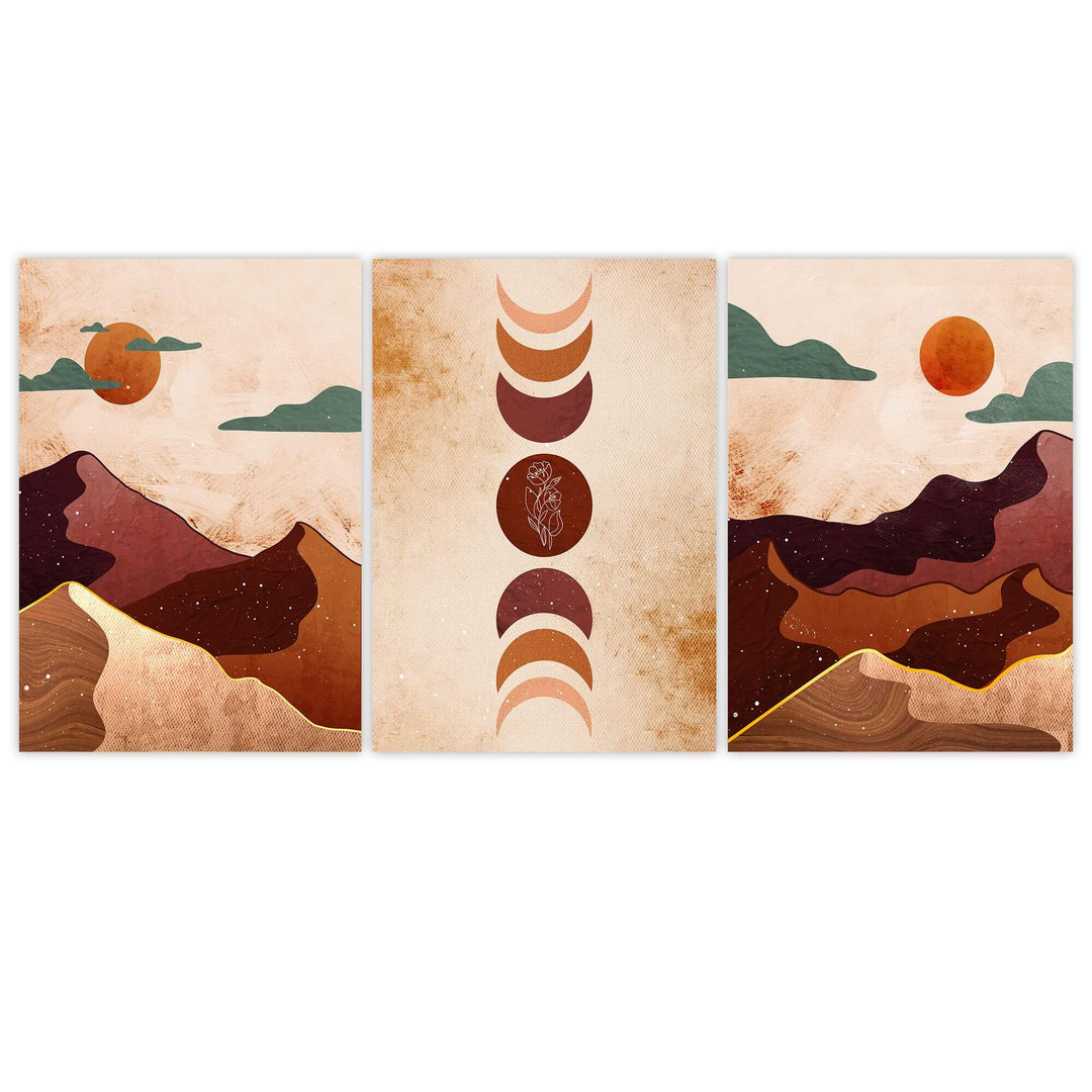 Desert Dusk Set of 3 Prints Wall Art Moncasso