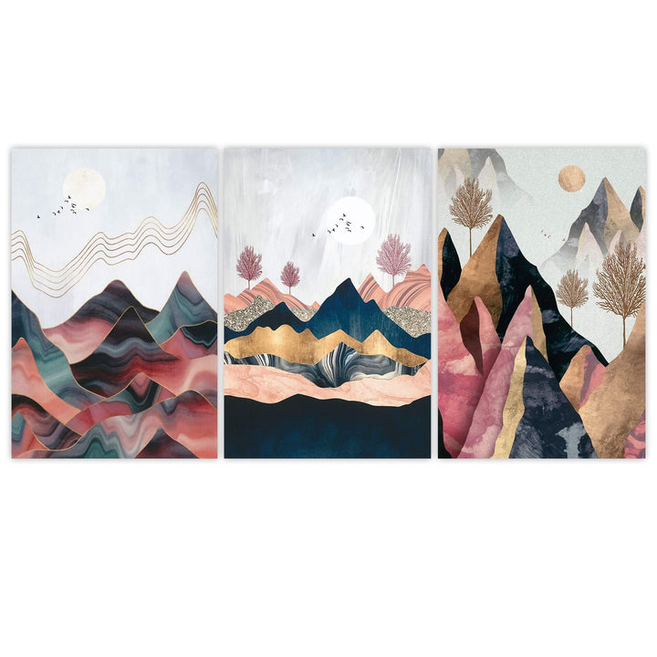 Peruvian Mountain Set of 3 Prints Wall Art Moncasso