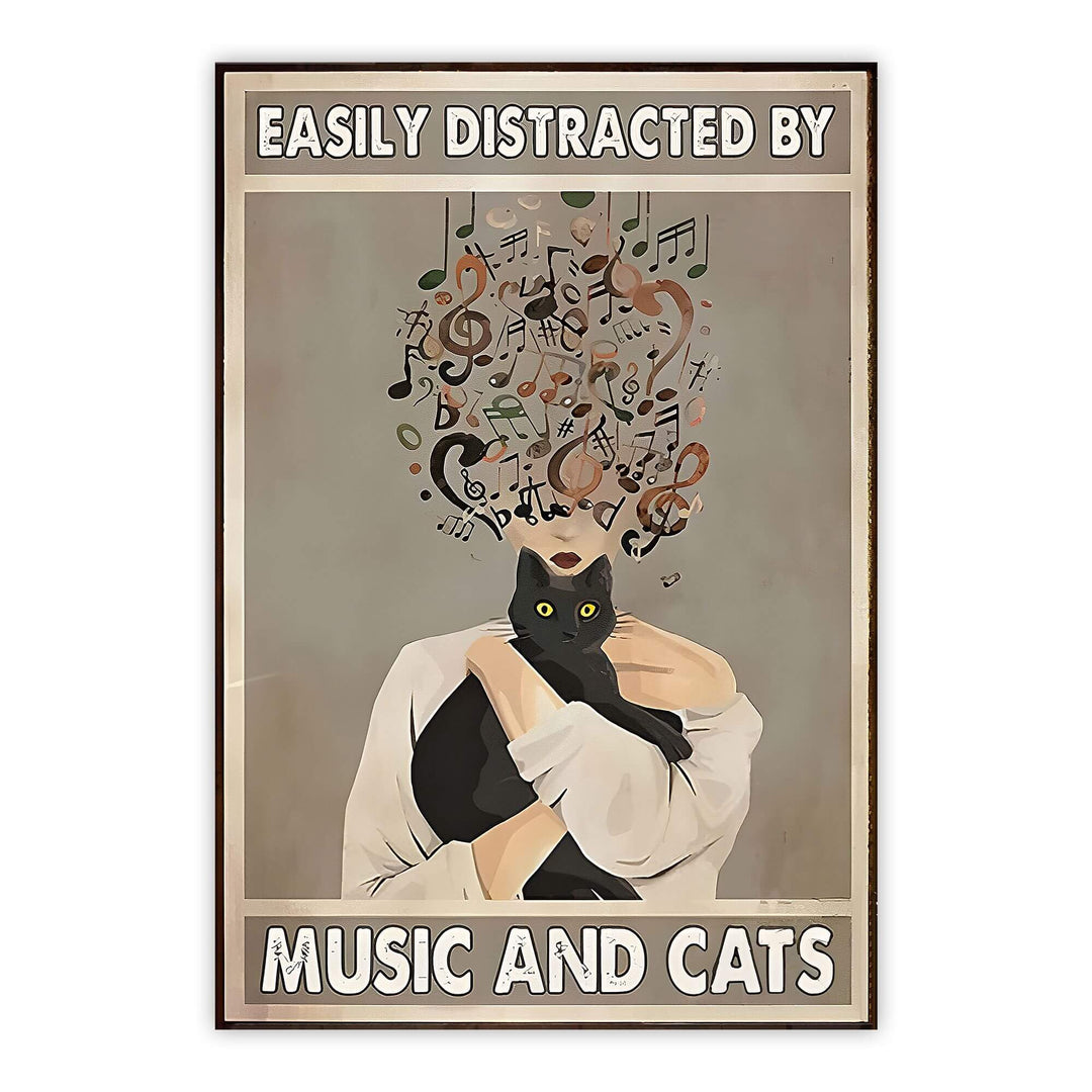 Music and Cats Print Wall Art Moncasso