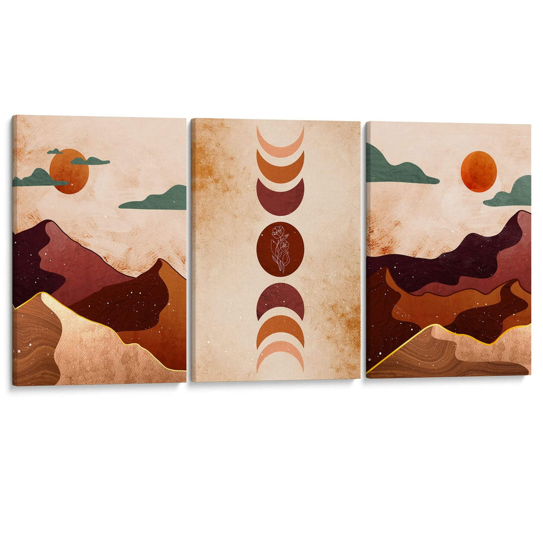 Desert Dusk Set of 3 Prints Wall Art Moncasso