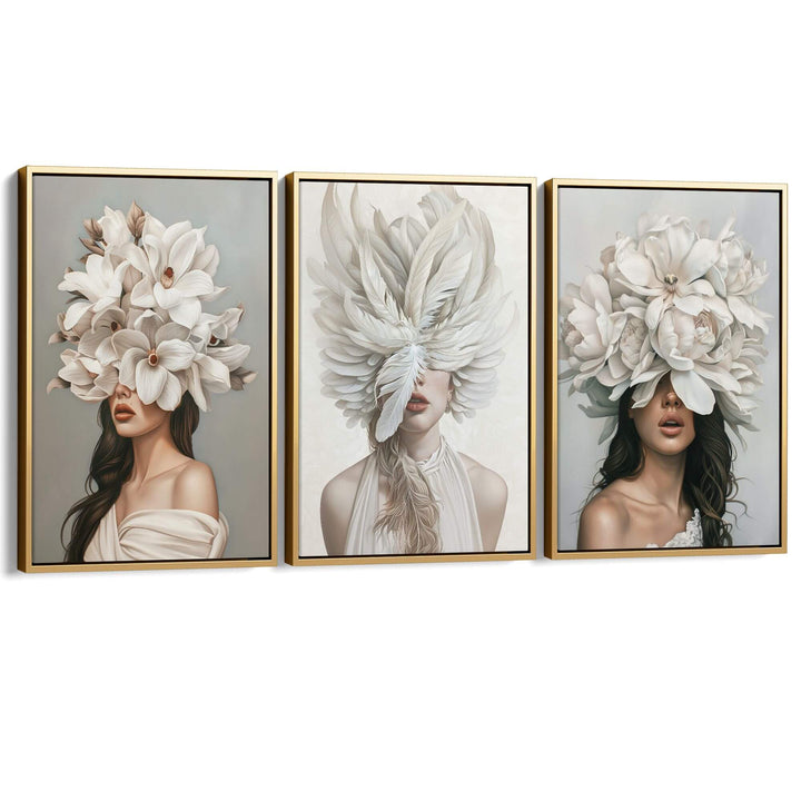 Plumage Set of 3 Prints Wall Art Moncasso