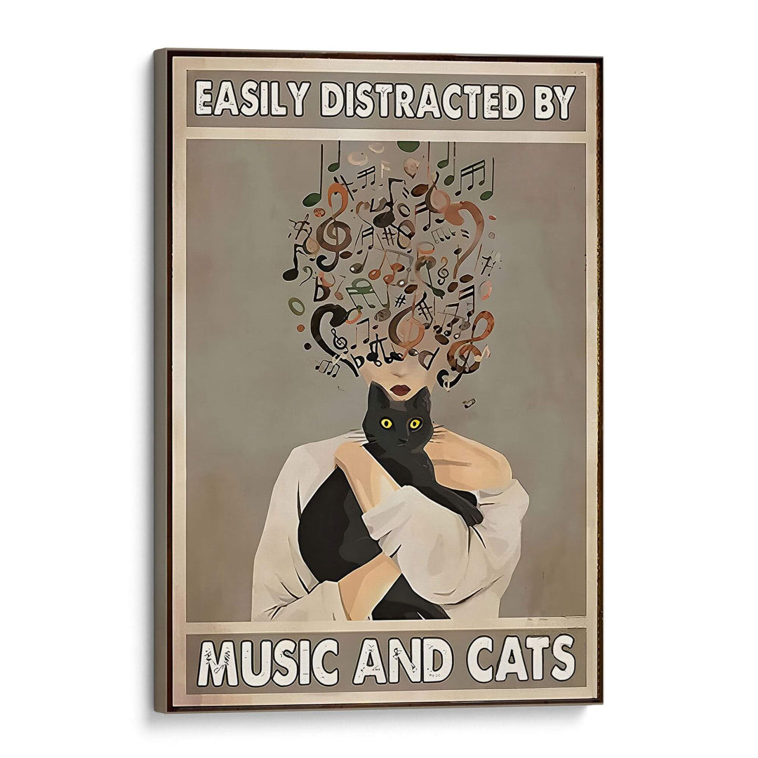 Music and Cats Print Wall Art Moncasso