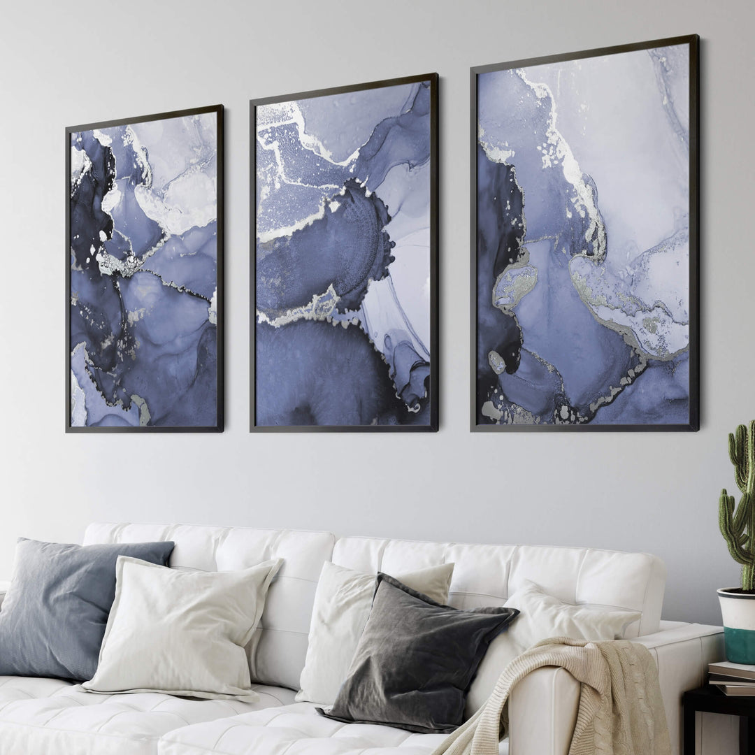 Blue Dream Set of 3 Prints Wall Art Moncasso