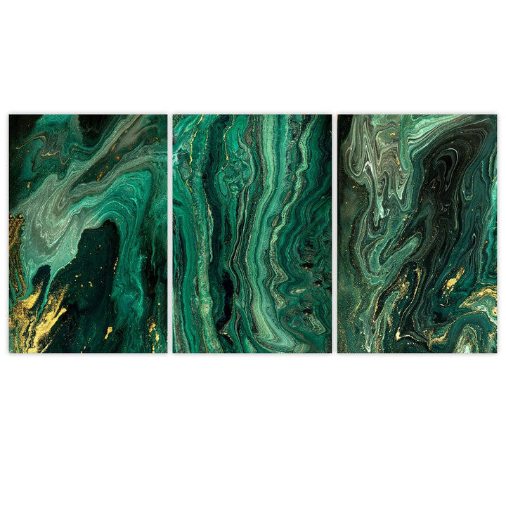 Marble Green Set of 3 Prints Wall Art Moncasso