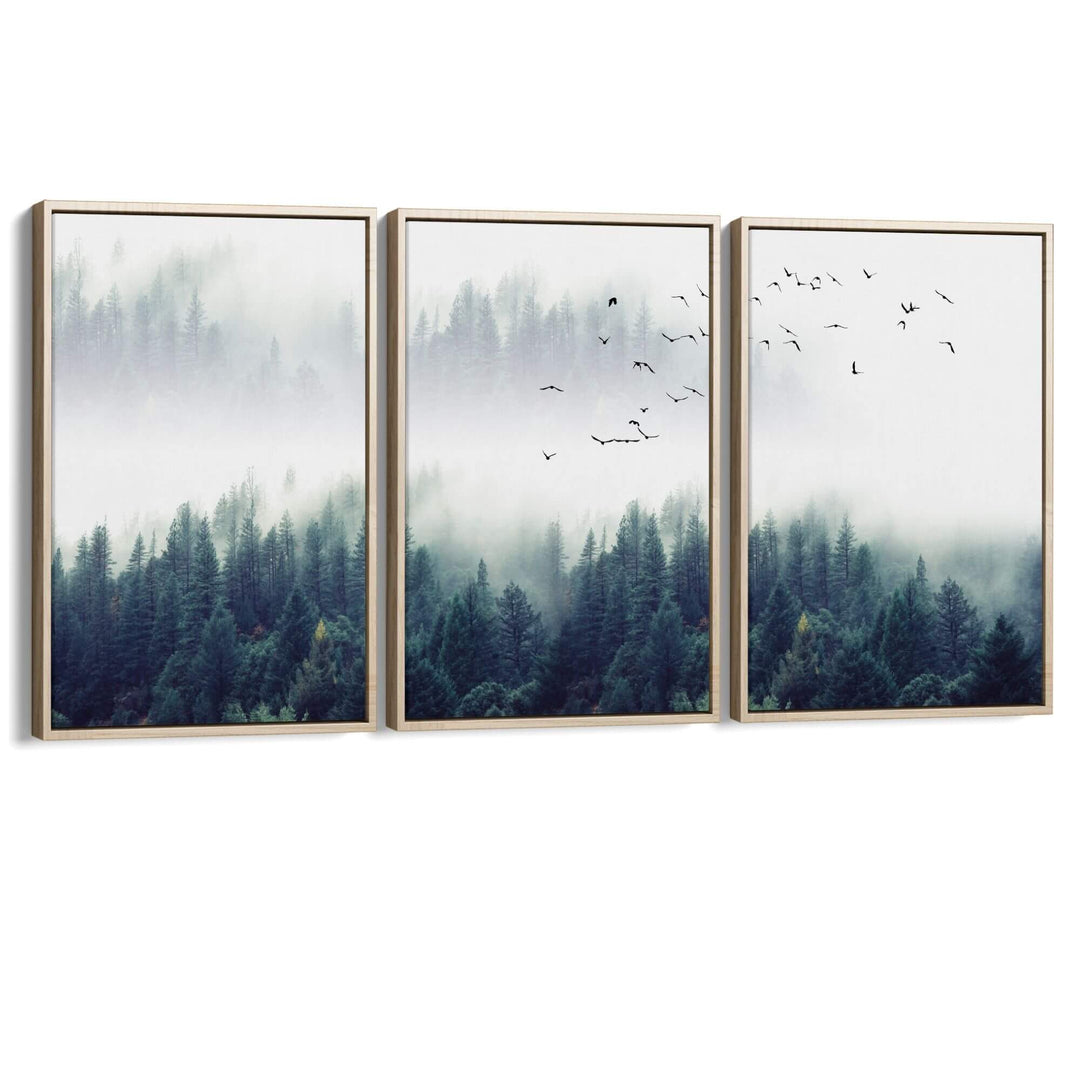 Forest Mist Set of 3 Prints Wall Art Moncasso