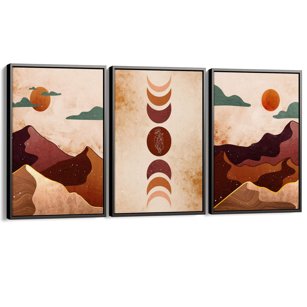 Desert Dusk Set of 3 Prints Wall Art Moncasso