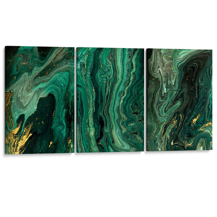 Marble Green Set of 3 Prints Wall Art Moncasso