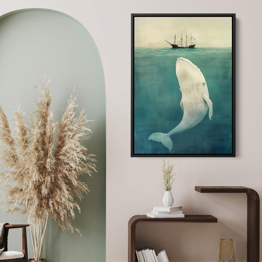 White Whale Print Wall Art Moncasso